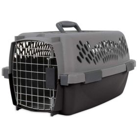 Aspen Pet Fashion Pet Porter Kennel Dark Gray and Black - Up to 10 lbs