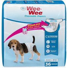 Four Paws Wee Wee Disposable Diapers Medium - 36 count