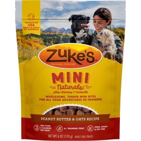 Zukes Mini Naturals Dog Treats (Option: Peanut Butter & Oats Recipe  6 oz)