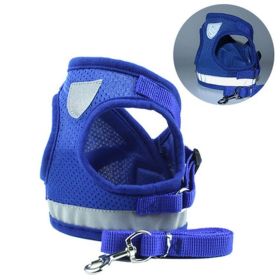 Cross-border Dog Breast Strap Vest Reflective Hand Holding Rope Breathable Pet Supplies Wholesale (Option: Blue-XS)