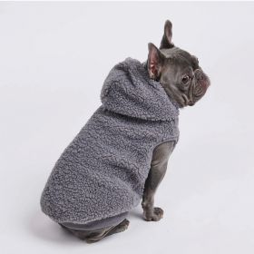 Pet Dog Hooded Sweater Autumn And Winter Style Large Dog Cashmere Hoodie Sleeveless (Option: Gray-L)