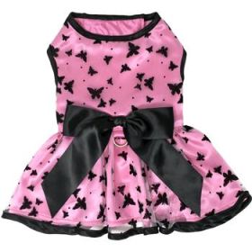 New All Aflutter Pink & Black Dog Dress (Option: X-Small)