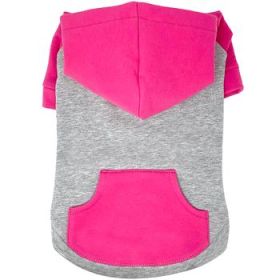 New Color-Block Flex Fit Hoodie - Pink on Gray (Option: X-Small)