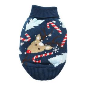 Dog Cable Knit 100% Cotton Sweater  Ugly Reindeer (Option: XX-Small)