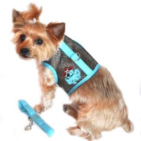 Cool Mesh Dog Harness Under the Sea Collection - Pirate Octopus Blue and Black (Option: X-Small)