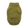 Dog Cable Knit 100% Cotton Sweater     Herb Green