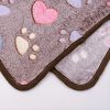 Prt Soft Brown Heart Claw Print Pet Rug For Dog And Cat S 23in*16in M 30in*20in L 41in*30in