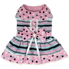 NEW Dots & Stripes Harness Dress - Pink & TealNew Spring 2024 (Option: X-Small)