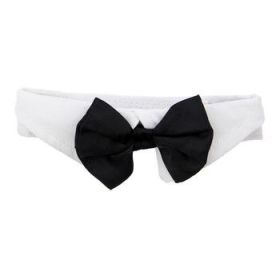 Black Satin Bowtie  Collar (Option: X-Large)