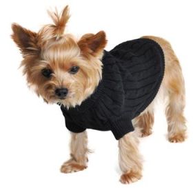 Dog Cable Knit 100% Cotton Sweater         Jet Black (Option: Large)