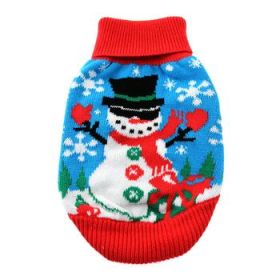 Dog Cable Knit 100% Cotton Sweater    Ugly Snowman (Option: X-Large)