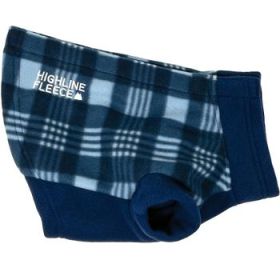 New Highline Fleece Dog Coat - Blue Plaid (Option: Size 26)