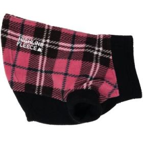 New Highline Fleece Dog Coat - Pink and Black Plaid (Option: Size 14)