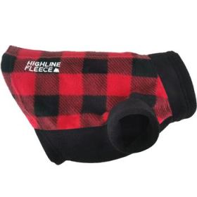 New Highline Fleece Dog Coat - Red and Black Plaid (Option: Size 14)