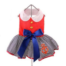 Sailor Girl with Matching Leash Dress (Option: Xlarge)