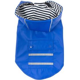 Slicker Raincoat with Striped Lining - Cobalt Blue (Option: 3X-Large)