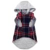 Weekender Dog Sweatshirt Hoodie - Red and Black Plaid Flannel