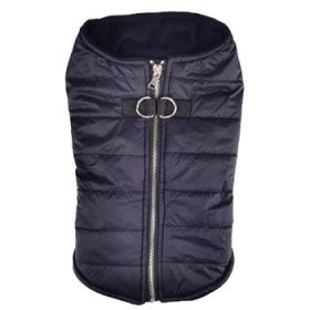 Zip-up Dog Puffer Vest - Black (Option: Large)