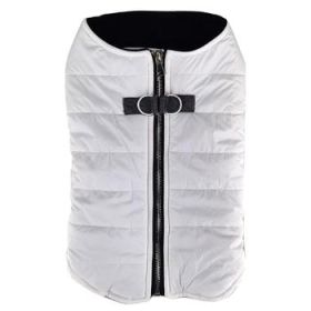 Zip-up Dog Puffer Vest - White (Option: Large)