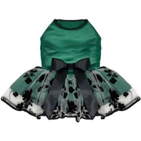 New Green and Black Satin Dress (Option: X-Small)