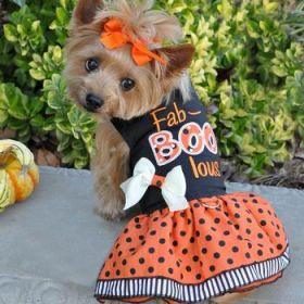 Halloween Fab-BOO-Lous Dress and Matching Leash (Option: X-Small)