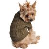 Dog Cable Knit 100% Cotton Sweater     Herb Green