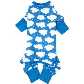 CuddlePup Dog Pajamas - Fluffy Clouds - Blue (Option: Large)