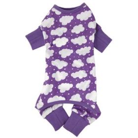 CuddlePup Dog Pajamas - Fluffy Clouds - Purple (Option: Large)