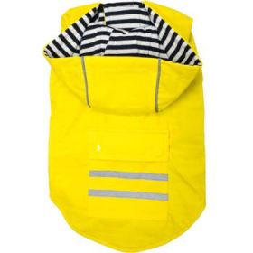 Slicker Raincoat with Striped Lining - Yellow (Option: Large)