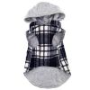 Weekender Dog Sweatshirt Hoodie Black & White Plaid Flannel