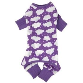 CuddlePup Dog Pajamas - Fluffy Clouds - Purple (Option: Medium)