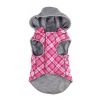 Weekender Dog Sweatshirt Hoodie - Pink and White Plaid Fabric