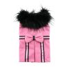 Pink Wool Classic Dog Coat Harness and Fur Collar with Matching Leash