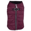 Zip-up Dog Puffer Vest - Burgundy